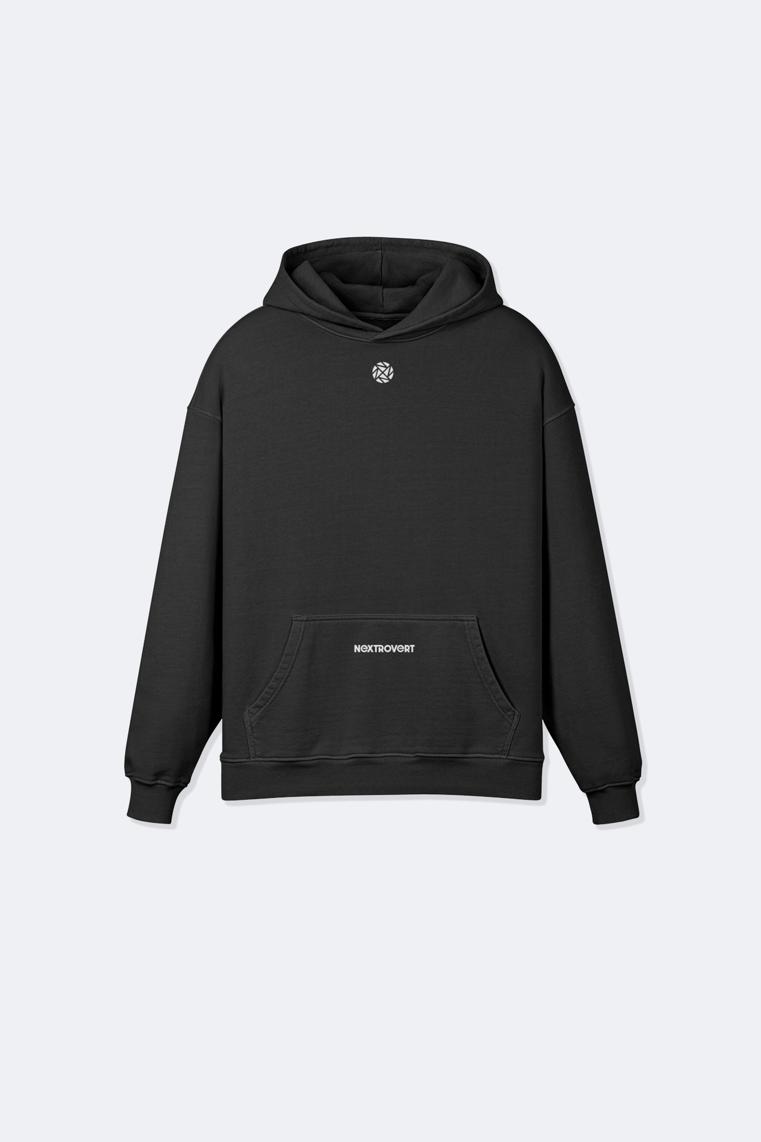 Oversized Hoodie Double Logos (Black)