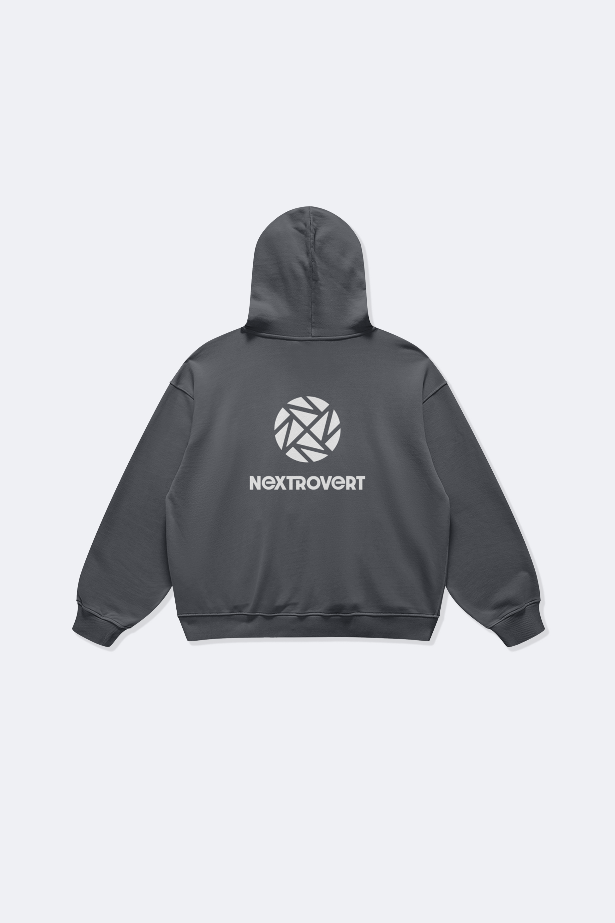 Oversized Hoodie Double Logos (Black)