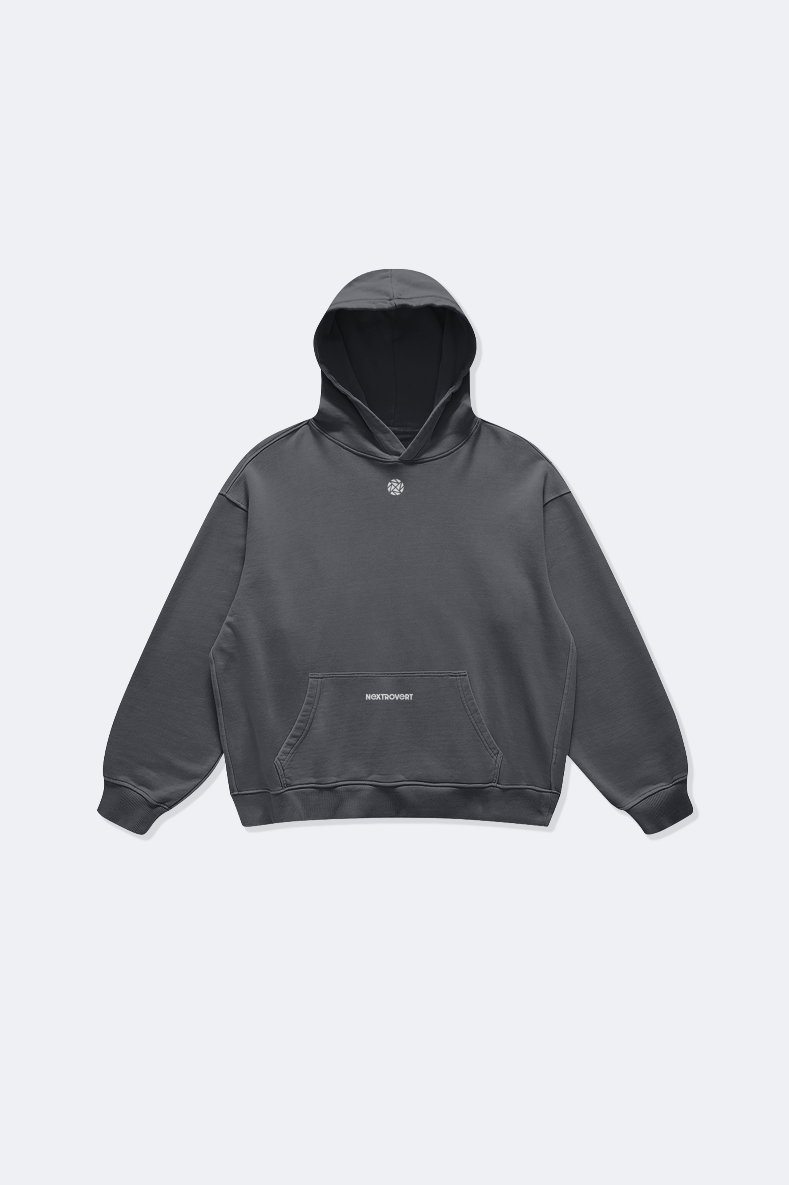 Oversized Hoodie Double Logos (Carbon Gray)